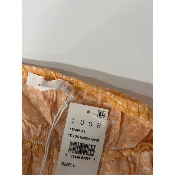 LUSH Ruffle Tiered Tank Top In Mango/ Yellow/ White - Picture 8 of 12